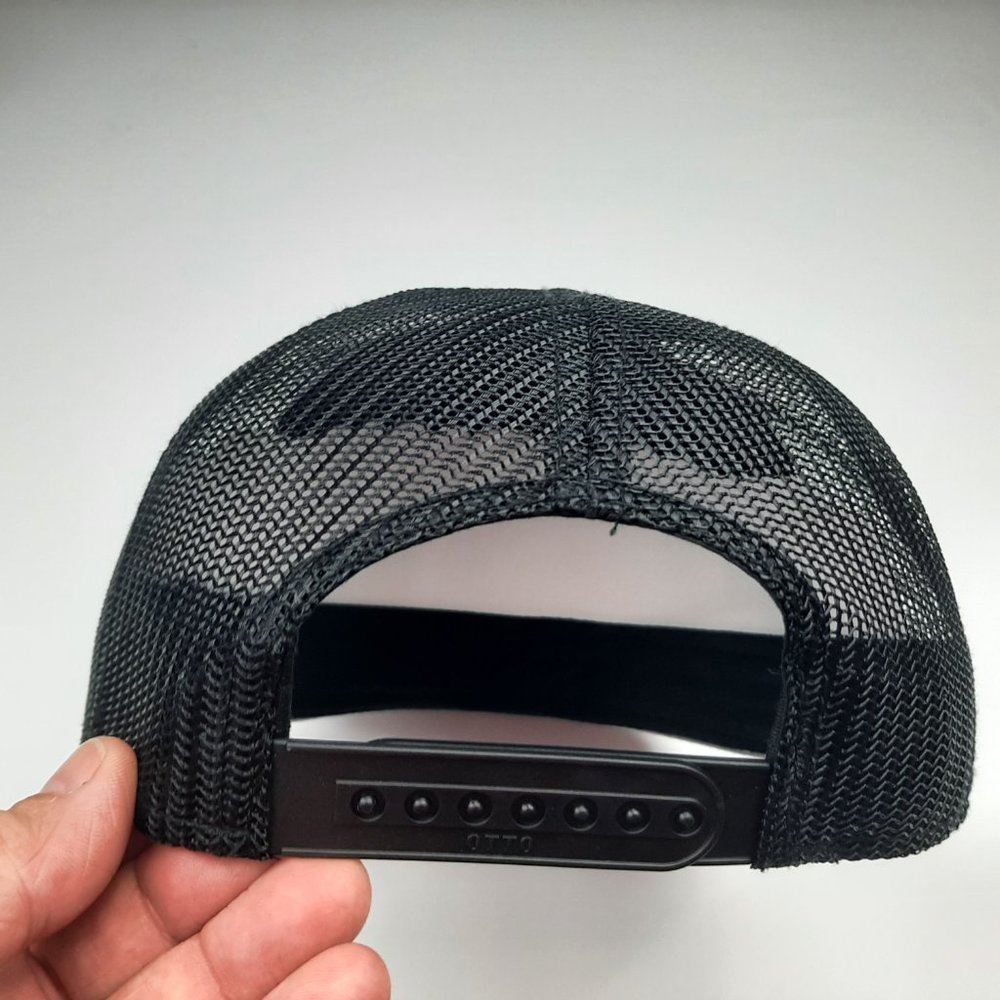 Indian Motorcycle Embroidered Patch Flat Bill Cap Hat Mesh Snapback Black - Picture 4 of 4